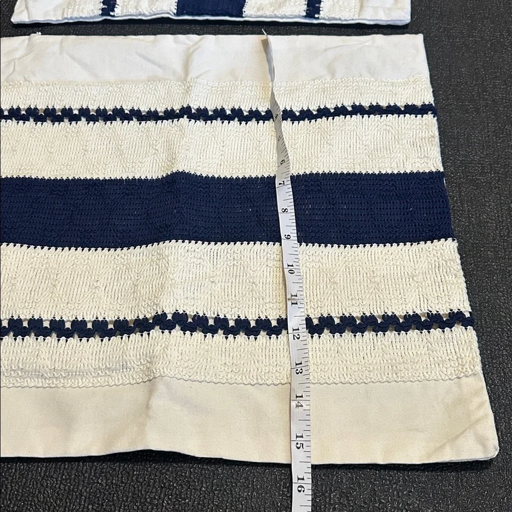 Boho  Blue and Cream Zipper pillow covers